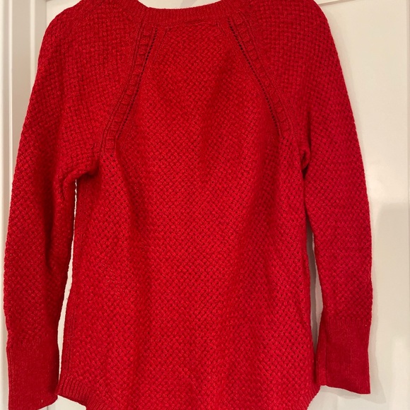 LOFT Bright Red Sweater NWOT Medium - Picture 3 of 4
